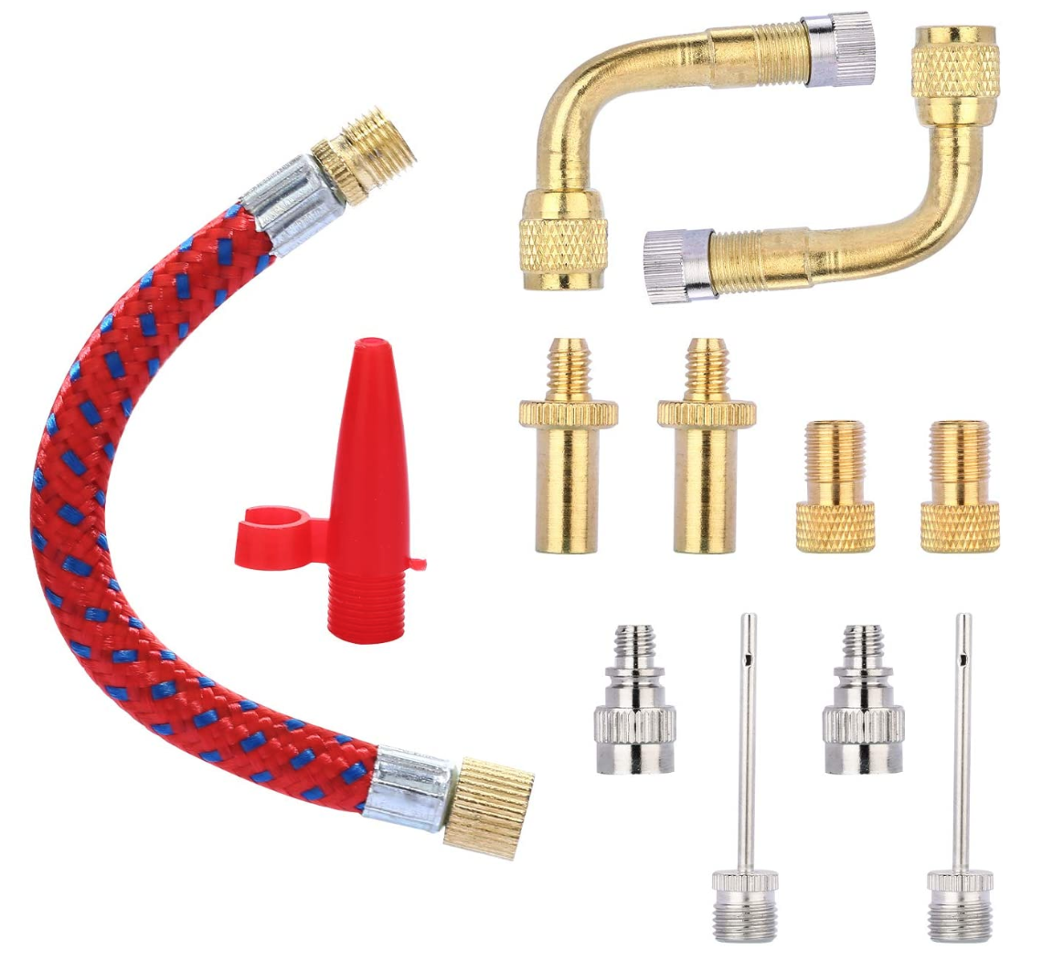 Kit adattatori per Valvola Gonfiaggio difficile Bici e monopattino  (adattatori curvi inclusi) - Sindrome da Shopping