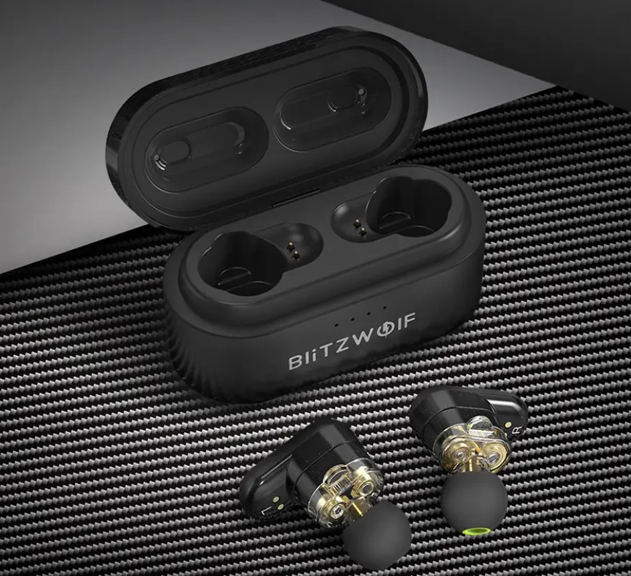 Blitzwolf® BW-FYE7 TWS Auricolare Bluetooth V5.0 Connessione fino a 10M  tempo di uso 16 ore compatibile con IOS e Android peso 26g con supporto per  chiamate bilaterali - Sindrome da Shopping