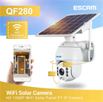 ESCAM QF280 Telecamera di sorveglianza per esterni WIFI con pannello solare, Visione notturna e audio bidirezionale - impermeabile IP66