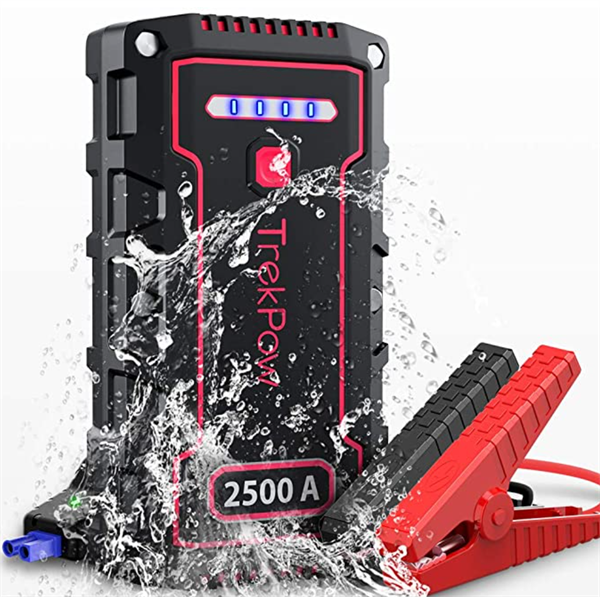 TrekPow Avviatore Batteria Auto 2500A Jump Starter IP68 con USB QC 3.0 e  Torcia LED - In VOLO con ISSAM