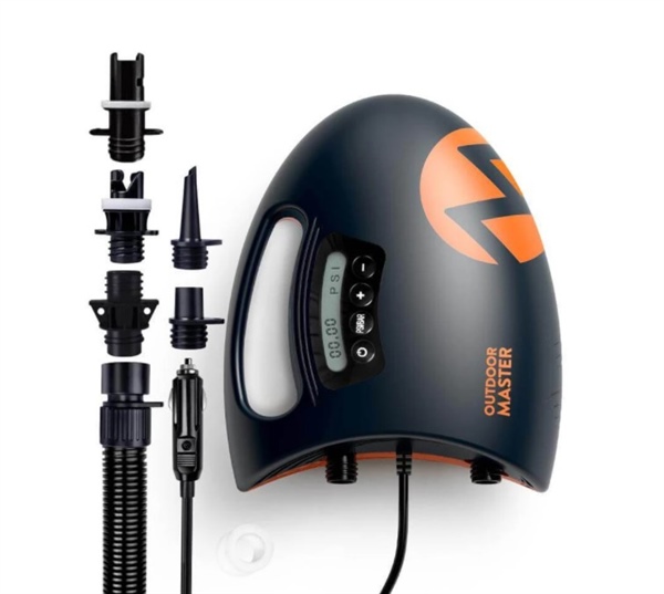 Shark II  Pompa elettrica per SUP a doppio funzionamento con connettore 12v per macchina e 5 valvole