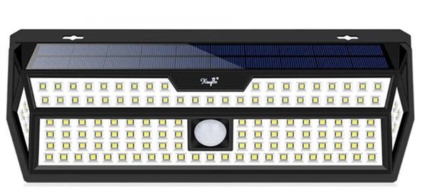 Applique da parete luce da 132 LED frontali e laterali con ricarica solare e sensori di movimento e luminosità impermeabile ip65