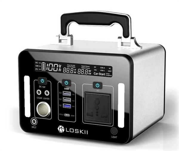 Loskii LK-PS31 Powerstation con potenza da 500w capacità 135200mAh/500Wh display LCD con prese USB Accendisigari e presa regolata da 220V