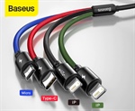 Baseus 4 in 1 Cavo di ricarica e dati da USB a USB-C + Lightning + Micro USB