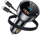 Baseus Caricabatterie Accendisigari da Auto USB A/C rapidissimo da 100W