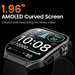 HAYLOU Watch S8 SmartWatch display curvo 1.96 ''AMOLED con chiamate vocali e notifiche bluetooth 5.3 monitoraggio del sonno, sport, battito cardiaco, ossigenazione del sangue, pressione, contapassi