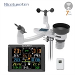 NicetyMeter 0320 7 In 1 Stazione Meteorologica Wireless con accesso ai dati da remoto, 3 zone di temperatura e umidità, Pressione, velocità direzione e raffiche del vento, Pioggia e luminosità e UV