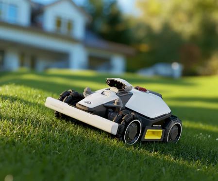 MAMMOTION LUBA mini AWD Robot tagliaerba senza filo perimetrale, Mappatura automatica con UltraSense AI Vision, lavora su pendenze fino all' 80% 38.6 gradi