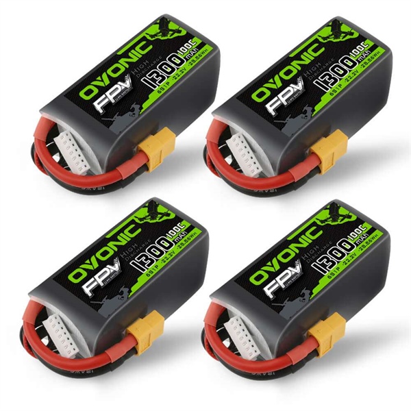 Batterie LiPo Ovonic 6S 1300mAh 100C 22,2V con connettore XT60