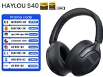 HAYLOU S40 ANC Cuffia wireless con la migliore cancellazione del rumore attiva da 50dB con audio spaziale 3D ad alta risoluzione e LDAC Bluetooth 6.0