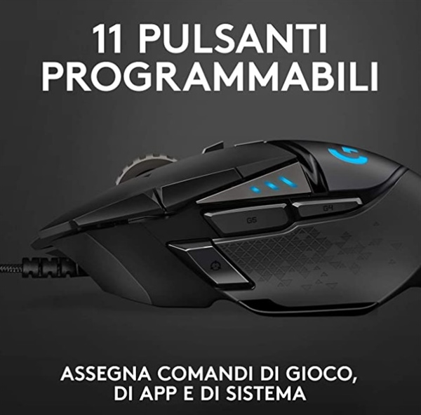 Logitech G502 HERO Mouse Gaming Prestazioni Elevate