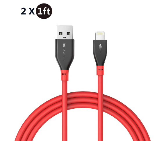 BlitzWolf® BW-MF11 Cavo di ricarica USB da 2,4 A (confezione da due)