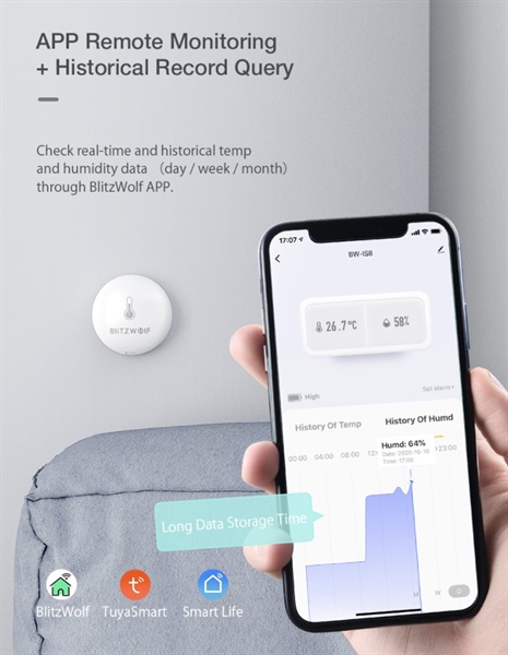 Sensore di Temperatura e Umidità Smart BlitzWolf BW-IS8 con Zigbee Integrato!