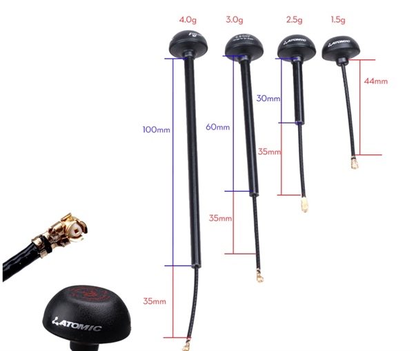 Antenne FPV 5.8GHz LHCP 3dBi Pour Drone - Directionnelle, Pliable, Rouge - Compatible UFL, MMCX
