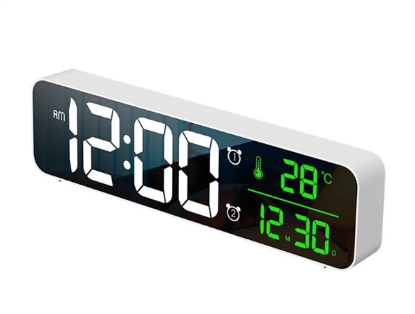 Loskii USB LED 3D Orologio da tavolo digitale Sveglia/Termometro/Temperatura con Display LED HD