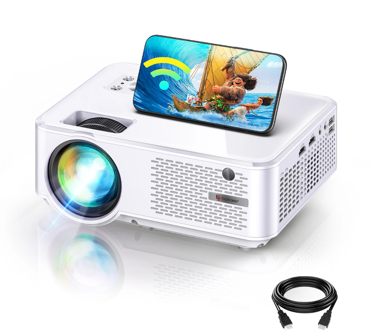 Mini Proiettore Smart 4K 1080P - WiFi 6 Bluetooth 5.0 280 ANSI Lumen